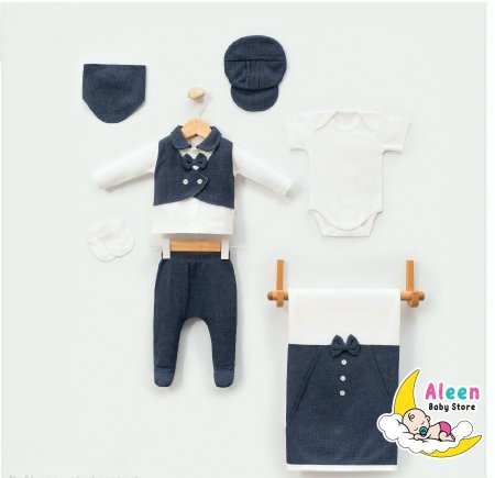 طقم بيبي 7 قطع مع بطانية