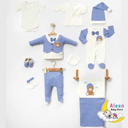 طقم استقبال بيبي 10 قطع sleepy bear 🐻