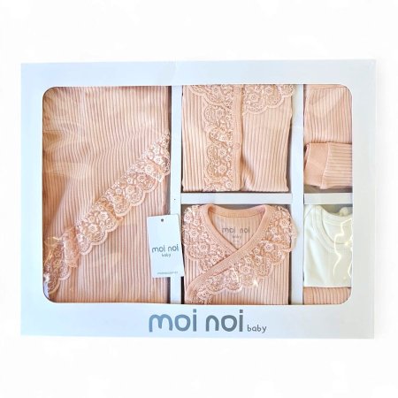 طقم استقبال بيبي 10 قطع دانتيل