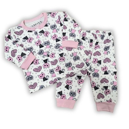 بجامة بيبي تركية قطط زهري