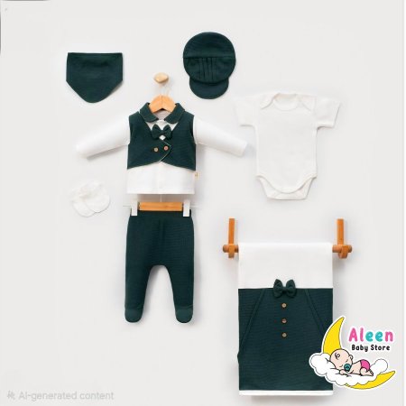 طقم بيبي 7 قطع مع بطانية