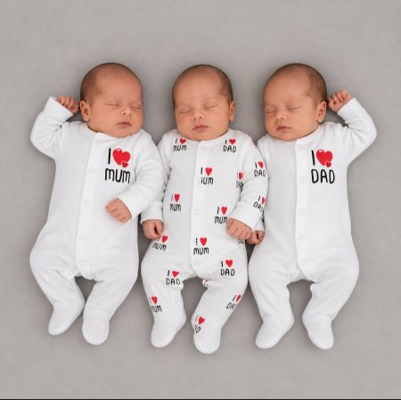 طقم 3 أفرهولات قطن love dad+mom