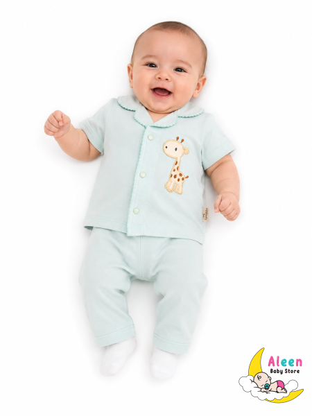 بجامة بيبي organic cotton زرافة