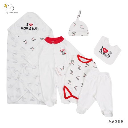 طقم استقبال 6 قطع I love mom+dad
