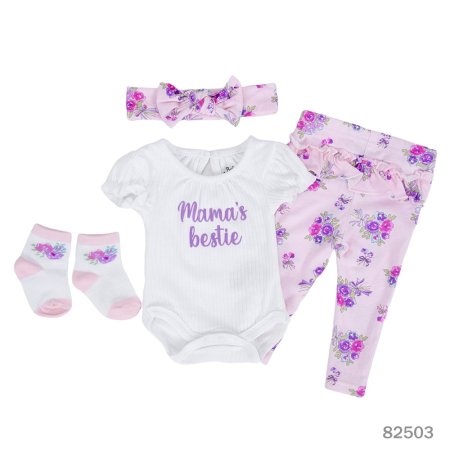 طقم عملي 4 قطع بنفسجي Mama's is bestie