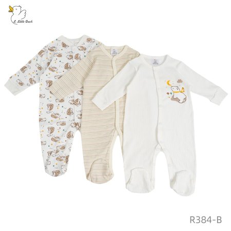 طقم 3 أفرهولات قطن white bear