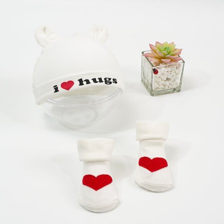 طقم طاقية وجربان i love hug