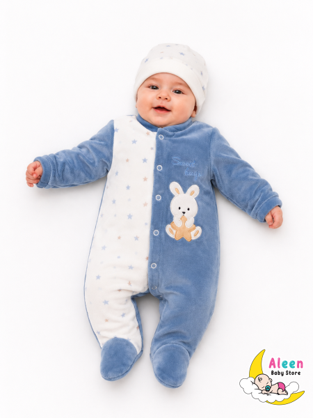 افرهول مخمل مع طاقية Efilix Baby