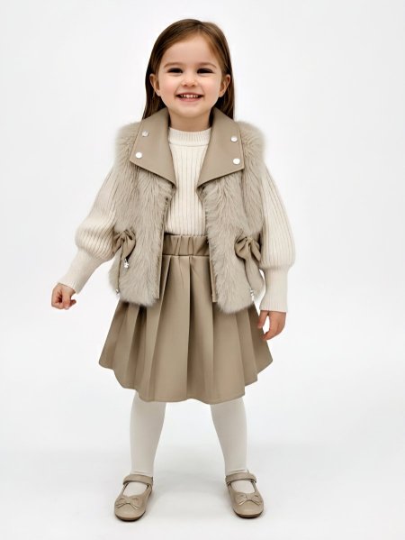 طقم الفرو بناتي 3 قطع